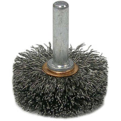 1-1/2″ Stem-Mounted Crimped Wire Wheel, .0118″ Steel Fill, 1/4″ Stem - Eagle Tool & Supply