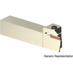 Indexable Cutoff Toolholder: 10 mm Max Depth of Cut, 20 mm Max Workpiece Dia, Left Hand 25 mm Shank Height, 25 mm Shank Width, Uses GCMN Inserts, Series GND