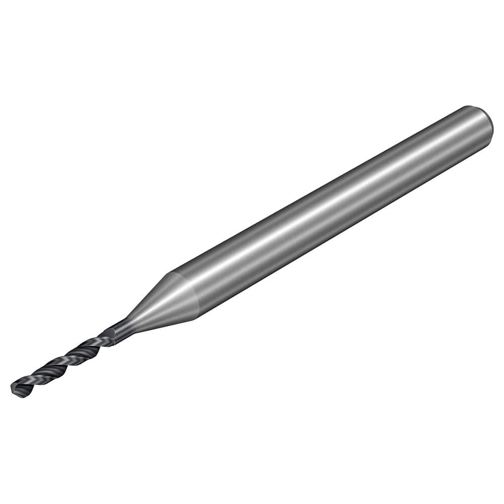 Micro Drill Bit: 0.0252″ Dia, 130 °, Solid Carbide TiAlN Finish, 1.4961″ OAL, RH Cut, Spiral Flute, Straight-Cylindrical Shank, Series CoroDrill 462