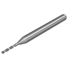 Micro Drill Bit: 0.0205″ Dia, 130 °, Solid Carbide Bright/Uncoated, 1.4961″ OAL, RH Cut, Spiral Flute, Straight-Cylindrical Shank, Series CoroDrill 462