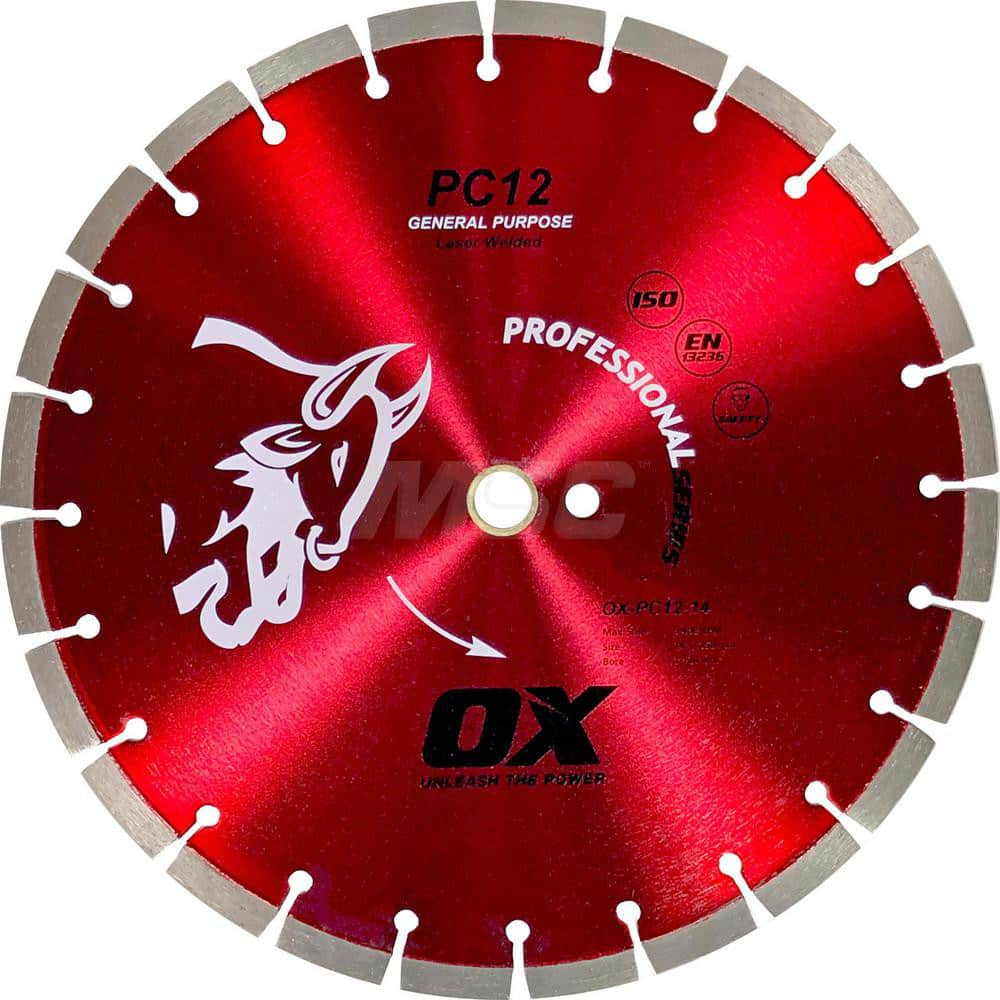 Wet & Dry Cut Saw Blade: 16″ Dia, 1″ Arbor Hole Use on Concrete, Standard Arbor