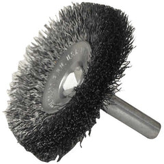 2″ Stem-Mounted Concave Crimped Wire Wheel, .008″ Steel Fill, 1/4″ Stem - Eagle Tool & Supply