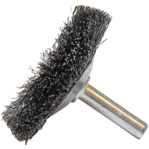 2″ Stem-Mounted Concave Crimped Wire Wheel, .014″ Steel Fill, 1/4″ Stem - Eagle Tool & Supply