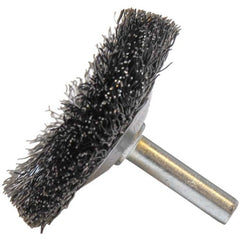 2″ Stem-Mounted Concave Crimped Wire Wheel, .014″ Steel Fill, 1/4″ Stem - Eagle Tool & Supply