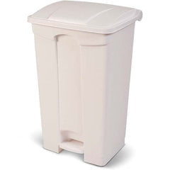 Toter - Biohazardous & Step-Open Trash Cans; Label: Unlabeled Trash Can ; Capacity (Gal.): 23 ; Shape: Rectangular ; Color/Finish: White ; Material: Polyethylene ; Height (Decimal Inch): 32.2800 - Exact Industrial Supply