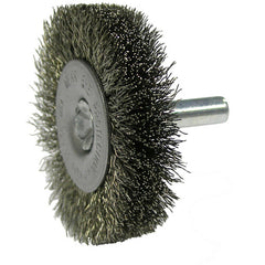 2″ Stem-Mounted Crimped Wire Radial Wheel, .008″ Steel Fill, 1/4″ Stem - Eagle Tool & Supply
