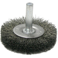 2″ Stem-Mounted Crimped Wire Radial Wheel, .020″ Steel Fill, 1/4″ Stem - Eagle Tool & Supply