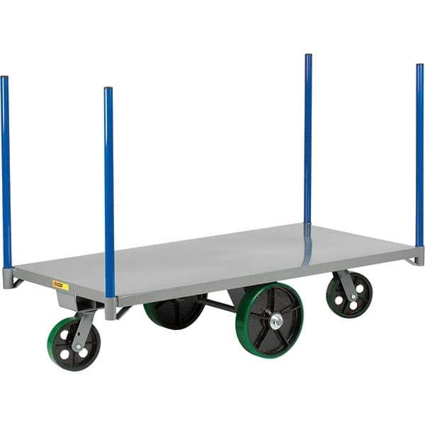 Little Giant - 4,000 Lb Capacity Steel Pipe Stake Truck - Steel Deck, 30" OAW, 72" Platform Length, Polyurethane Casters - Eagle Tool & Supply
