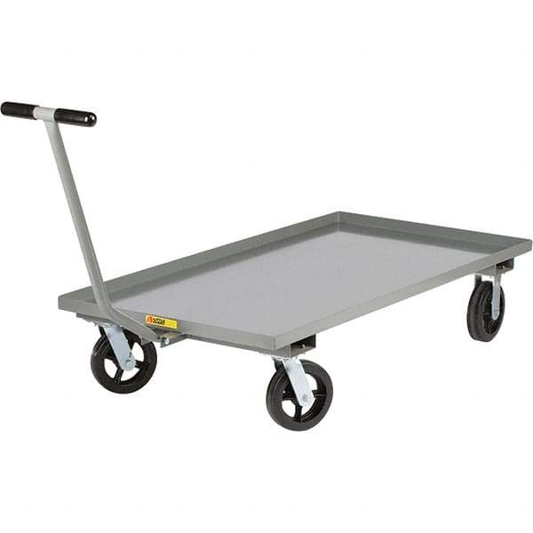 Little Giant - 2,000 Lb Capacity, 36" Wide x 72" Long x 9" High Cart - Steel, 2 Rigid/2 Swivel Casters - Eagle Tool & Supply