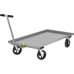 Little Giant - 2,000 Lb Capacity, 36" Wide x 72" Long x 9" High Cart - Steel, 2 Rigid/2 Swivel Casters - Eagle Tool & Supply