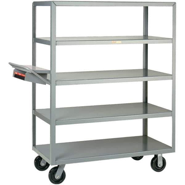 Little Giant - 3,600 Lb Capacity, 30" Wide x 60" Long x 63-1/2" High Order Picking Cart - 5 Shelf, Steel, Phenolic Casters - Eagle Tool & Supply