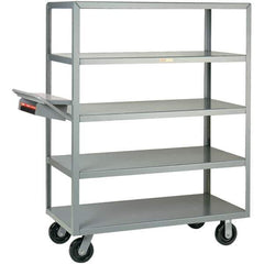 Little Giant - 3,600 Lb Capacity, 30" Wide x 60" Long x 63-1/2" High Order Picking Cart - 5 Shelf, Steel, Phenolic Casters - Eagle Tool & Supply