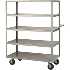 Little Giant - 3,600 Lb Capacity, 24" Wide x 36" Long x 63-1/2" High Cart - 5 Shelf, Steel, Phenolic Casters - Eagle Tool & Supply