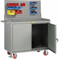 Little Giant - 3,600 Lb Capacity Mobile Workbench with Pegboard Panel - 48" Wide x 43-1/2" High - Eagle Tool & Supply