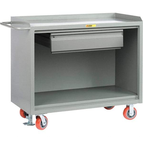 Little Giant - 3,600 Lb Capacity, 1 Drawer Mobile Service Bench - 41" Wide x 24" Deep x 43" High, Steel, Gray - Eagle Tool & Supply