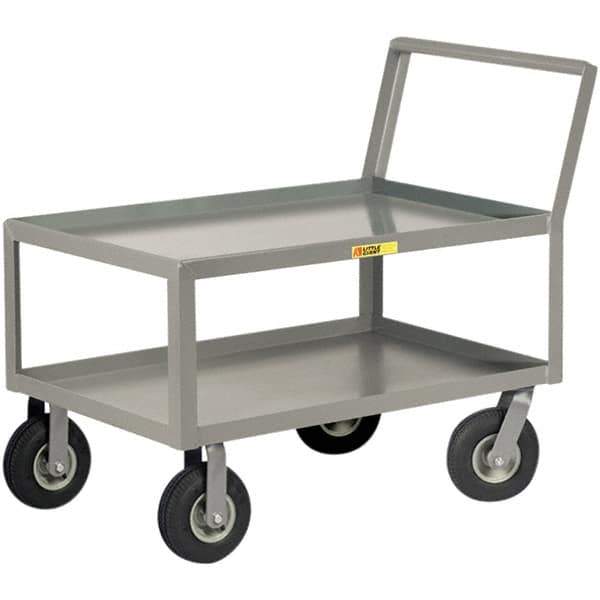 Little Giant - 1,200 Lb Capacity, 24" Wide x 36" Long x 38" High Instrument Cart - 2 Shelf, Steel, Pneumatic Casters - Eagle Tool & Supply