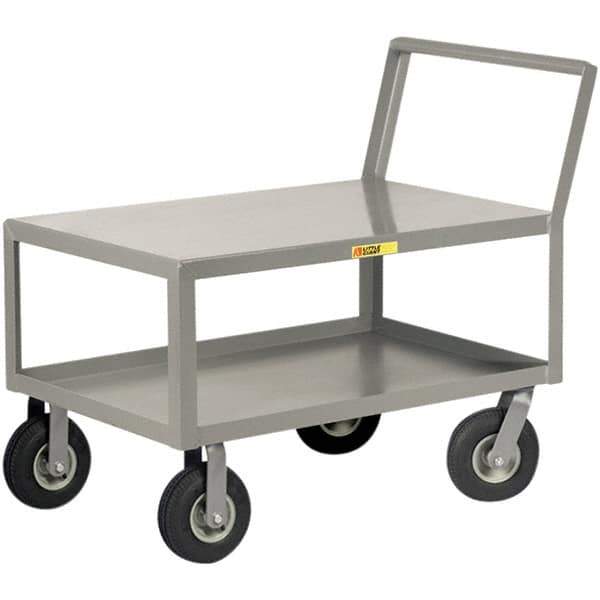 Little Giant - 1,200 Lb Capacity, 30" Wide x 51" Long x 38" High Instrument Cart - 2 Shelf, Steel, Pneumatic Casters - Eagle Tool & Supply