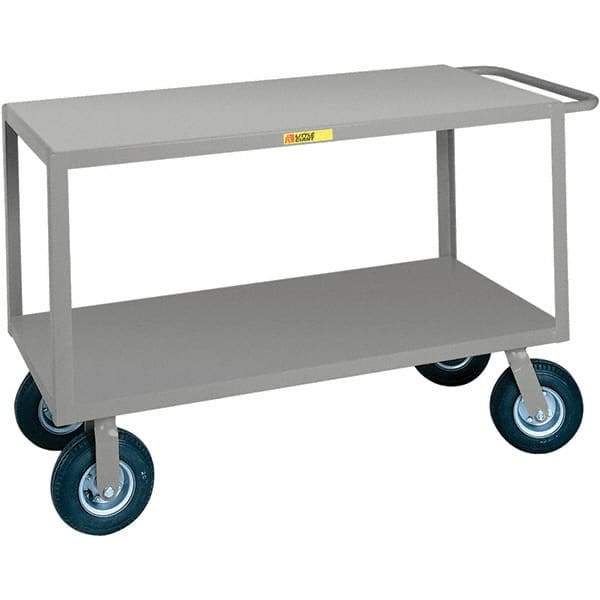 Little Giant - 1,200 Lb Capacity, 24" Wide x 48" Long x 38" High Cart - Steel, Pneumatic Casters - Eagle Tool & Supply