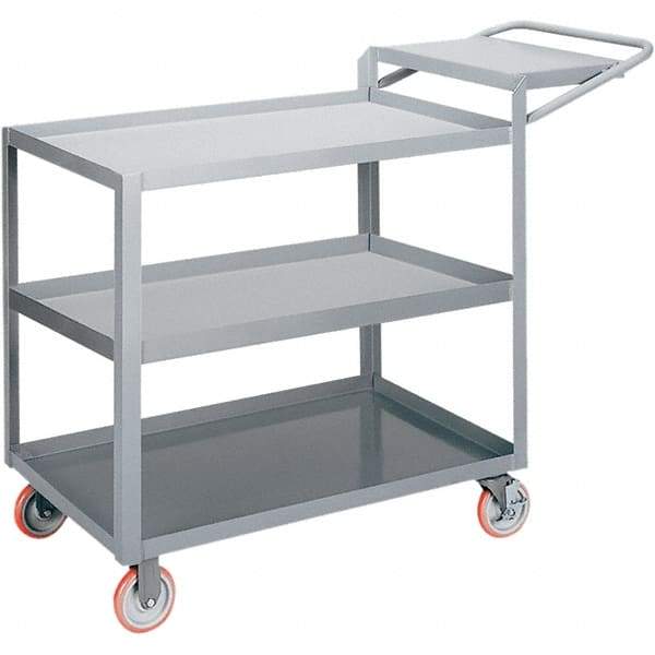 Little Giant - 1,200 Lb Capacity, 24" Wide x 48" Long x 35" High Order Picking Cart - 3 Shelf, Steel, 2 Rigid/2 Swivel Casters - Eagle Tool & Supply