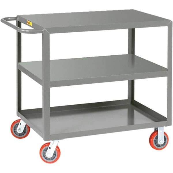 Little Giant - 2,000 Lb Capacity, 24" Wide x 48" Long x 36" High Service Cart - Steel, Polyurethane Casters - Eagle Tool & Supply