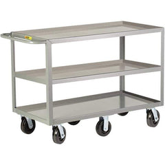 Little Giant - 3,600 Lb Capacity, 30" Wide x 48" Long x 36" High Cart - 3 Shelf, Steel, Phenolic Casters - Eagle Tool & Supply