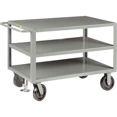 Little Giant - 5,000 Lb Capacity, 36" Wide x 72" Long x 36" High Cart - 3 Shelf, Steel, Phenolic Casters - Eagle Tool & Supply