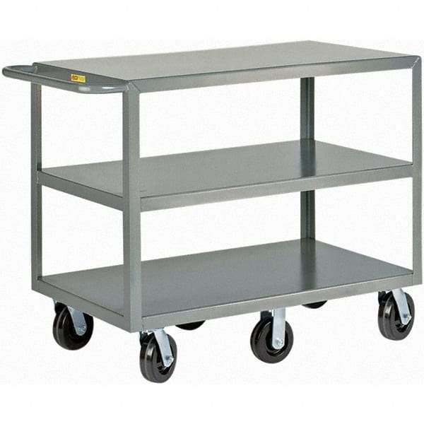 Little Giant - 3,600 Lb Capacity, 24" Wide x 48" Long x 36" High Cart - 3 Shelf, Steel, Phenolic Casters - Eagle Tool & Supply