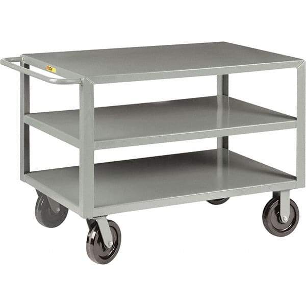 Little Giant - 5,000 Lb Capacity, 24" Wide x 48" Long x 36" High Cart - 3 Shelf, Steel, Phenolic Casters - Eagle Tool & Supply