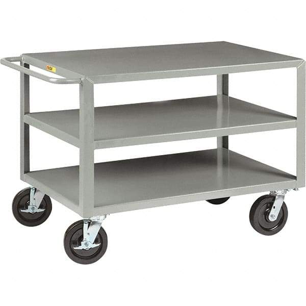 Little Giant - 5,000 Lb Capacity, 36" Wide x 72" Long x 36" High Cart - 3 Shelf, Steel, Phenolic Casters - Eagle Tool & Supply
