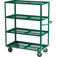 Little Giant - 1,600 Lb Capacity Steel Platform Truck - Steel Deck, 30" OAW, 60" Platform Length, Mold On Rubber Casters - Eagle Tool & Supply