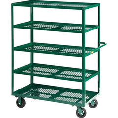 Little Giant - 2,000 Lb Capacity Steel Platform Truck - Steel Deck, 30" OAW, 60" Platform Length, Mold On Rubber Casters - Eagle Tool & Supply