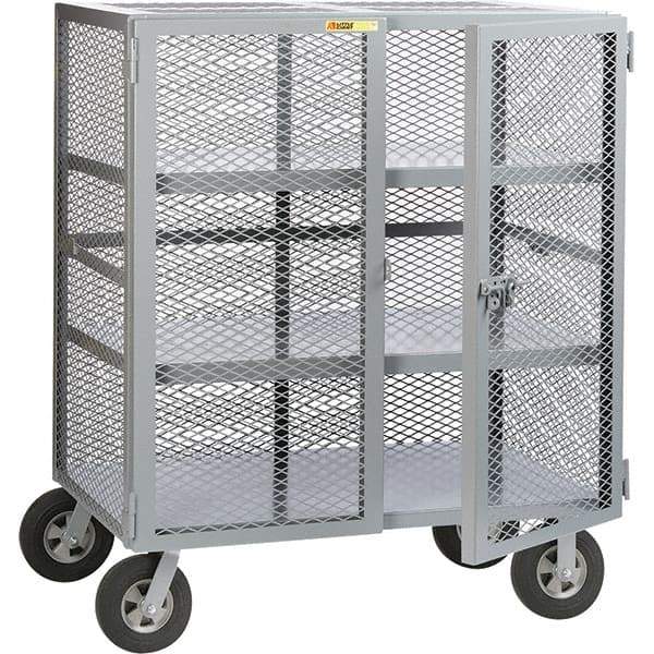 Little Giant - 1,500 Lb Capacity, 2 Shelf, Security Cart - 27" Long x 60" Wide x 61" High - Eagle Tool & Supply