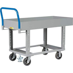 Little Giant - 2,000 Lb Capacity Steel Platform Truck - Steel Deck, 24" OAW, 61-1/2" Platform Length, Mold On Rubber Casters - Eagle Tool & Supply