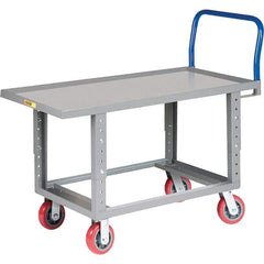 Little Giant - 2,000 Lb Capacity Steel Platform Truck - Steel Deck, 24" OAW, 61-1/2" Platform Length, Polyurethane Casters - Eagle Tool & Supply