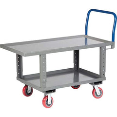 Little Giant - 2,000 Lb Capacity Steel Platform Truck - Steel Deck, 24" OAW, 49-1/2" Platform Length, Polyurethane Casters - Eagle Tool & Supply