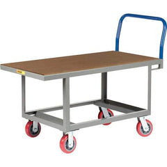 Little Giant - 2,000 Lb Capacity Steel Platform Truck - Steel Deck, 30" OAW, 49-1/2" Platform Length, Polyurethane Casters - Eagle Tool & Supply