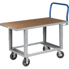 Little Giant - 2,000 Lb Capacity Steel Platform Truck - Steel Deck, 24" OAW, 48" Platform Length, Mold On Rubber Casters - Eagle Tool & Supply