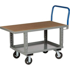 Little Giant - 2,000 Lb Capacity Steel Platform Truck - Steel Deck, 24" OAW, 49-1/2" Platform Length, Mold On Rubber Casters - Eagle Tool & Supply