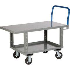 Little Giant - 2,000 Lb Capacity Steel Platform Truck - Steel Deck, 24" OAW, 61-1/2" Platform Length, Mold On Rubber Casters - Eagle Tool & Supply