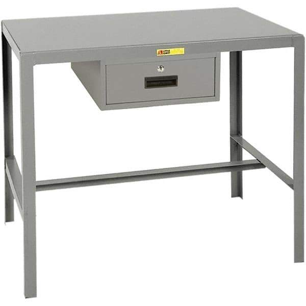 Little Giant - 48 Wide x 24" Deep x 18" High, Steel Machine Work Table with Drawer - Fixed Legs - Eagle Tool & Supply