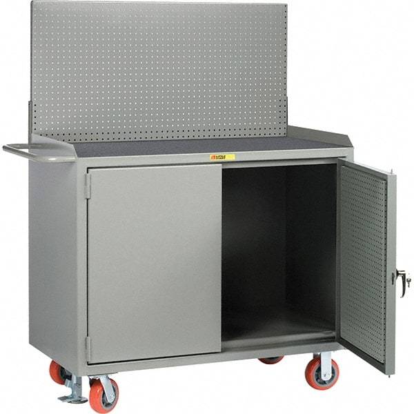 Little Giant - 3,600 Lb Capacity Mobile Workbench with Pegboard Panel - 48" Wide x 43" High - Eagle Tool & Supply