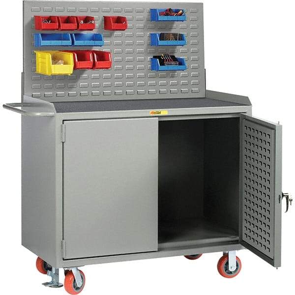 Little Giant - 3,600 Lb Capacity Mobile Workbench with Pegboard Panel - 48" Wide x 43-1/2" High - Eagle Tool & Supply