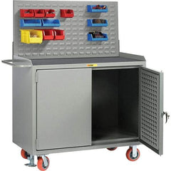 Little Giant - 3,600 Lb Capacity Mobile Workbench with Pegboard Panel - 48" Wide x 43-1/2" High - Eagle Tool & Supply