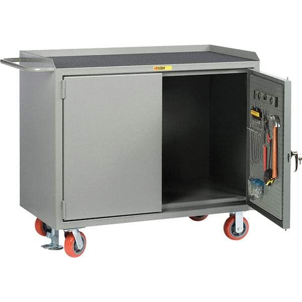 Little Giant - 3,600 Lb Capacity Mobile Workbench with Pegboard Panel - 48" Wide x 43-1/2" High - Eagle Tool & Supply