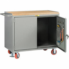 Little Giant - 3,600 Lb Capacity Mobile Workbench with Pegboard Panel - 48" Wide x 43-1/2" High - Eagle Tool & Supply