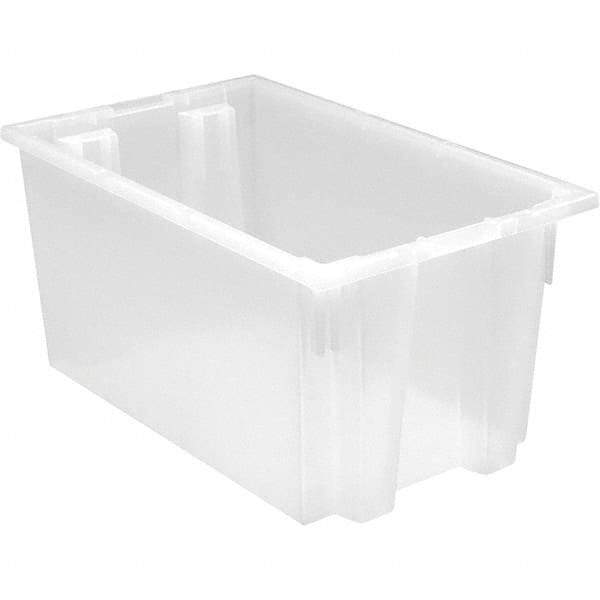 Quantum Storage - 90 Lb Load Capacity Clear Polypropylene Tote Container - Stacking, Nesting, 12" Long x 15-1/2" Wide x 23" High - Eagle Tool & Supply