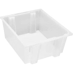 Quantum Storage - 45 Lb Load Capacity Clear Polypropylene Tote Container - Stacking, Nesting, 10" Long x 19-1/2" Wide x 23" High - Eagle Tool & Supply