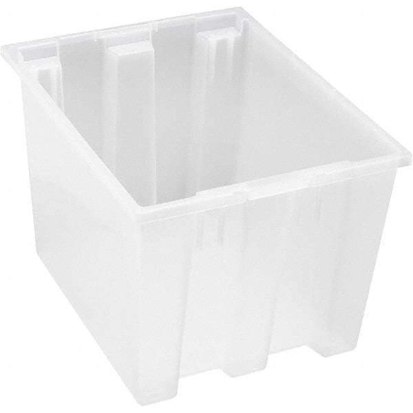 Quantum Storage - 65 Lb Load Capacity Clear Polypropylene Tote Container - Stacking, Nesting, 13" Long x 15-1/2" Wide x 19-1/2" High - Eagle Tool & Supply