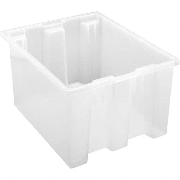 Quantum Storage - 65 Lb Load Capacity Clear Polypropylene Tote Container - Stacking, Nesting, 10" Long x 15-1/2" Wide x 19-1/2" High - Eagle Tool & Supply