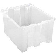 Quantum Storage - 65 Lb Load Capacity Clear Polypropylene Tote Container - Stacking, Nesting, 10" Long x 15-1/2" Wide x 19-1/2" High - Eagle Tool & Supply